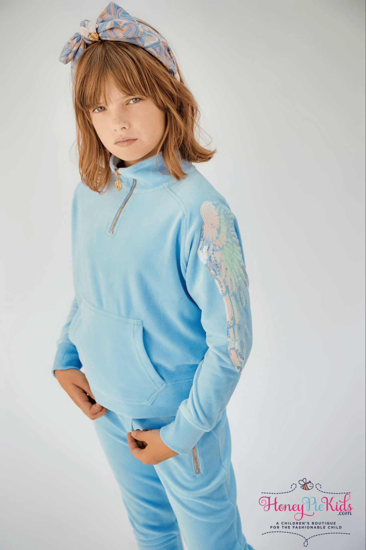 Angel's Face Girls Hannah Joggers In Blue | HONEYPIEKIDS 