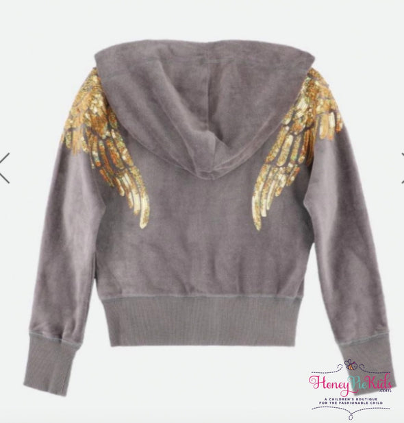 Angel's Face Girls Isla Hoodie In Ash Color | HONEYPIEKIDS | Kids Boutique Clothing