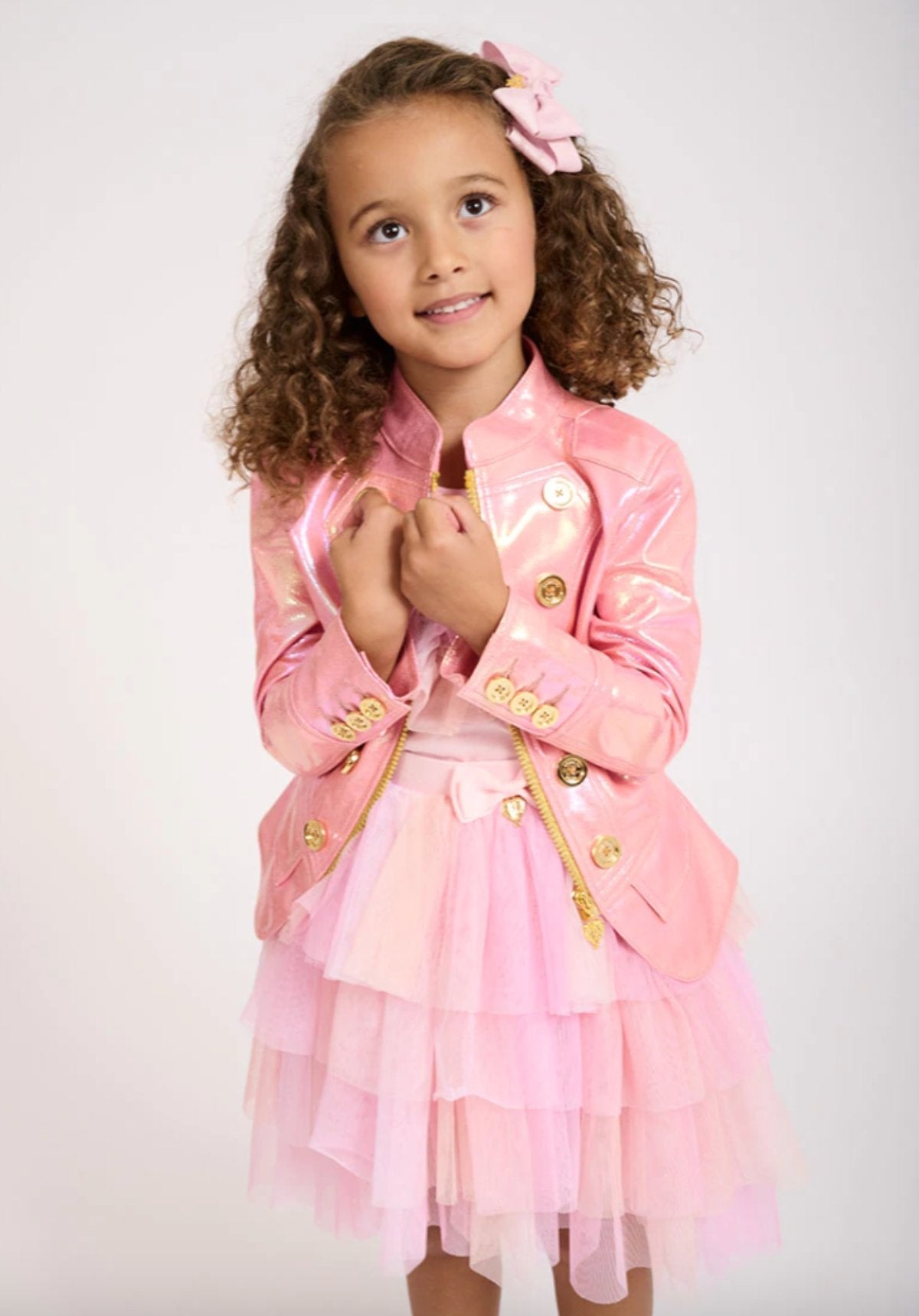 Angel's Face Girls Leanne Pink Iridescent Jacket | HONEYPIEKIDS 