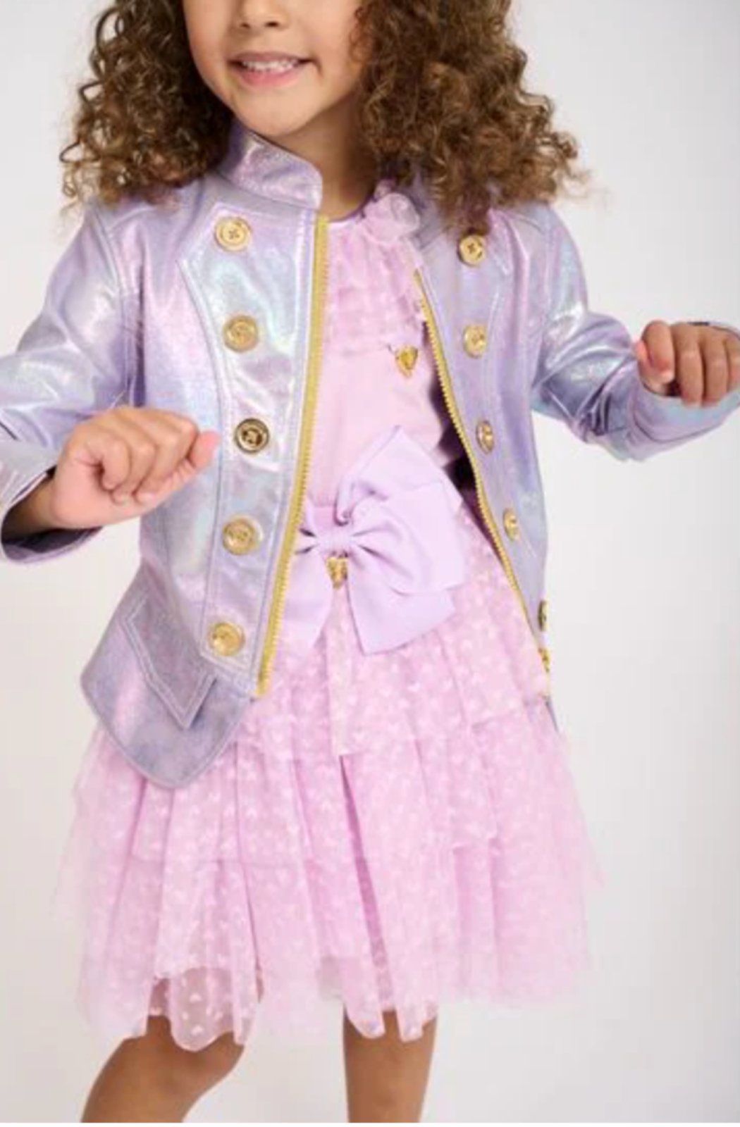 Angel's Face Girls Leanne Rainbow Iridescent Jacket | HONEYPIEKIDS 