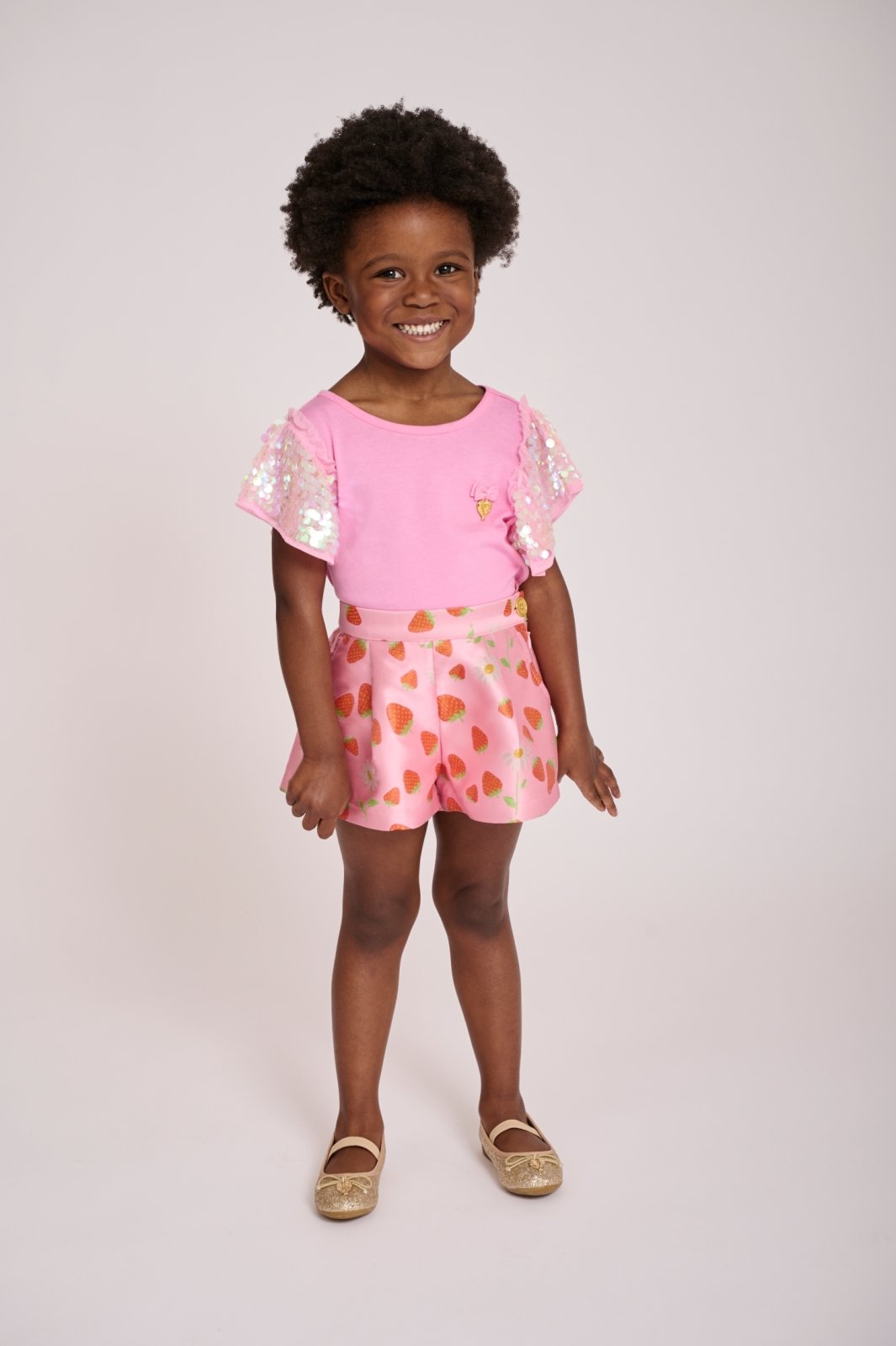 Angel's Face Girls Louise ROSE Sequin Shoulders Top | HONEYPIEKIDS 