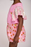 Angel's Face Girls Louise ROSE Sequin Shoulders Top | HONEYPIEKIDS | Kids Boutique Clothing