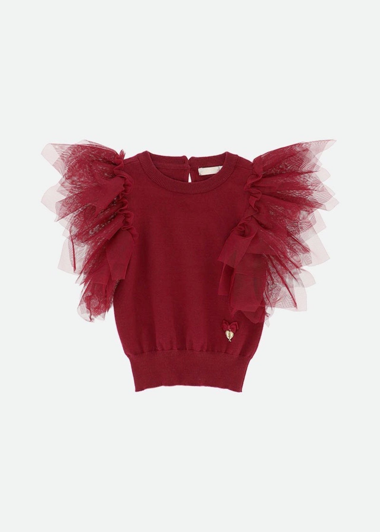 Angel's Face Girls Nakita Knitted Top In Tibetan Red | HONEYPIEKIDS 