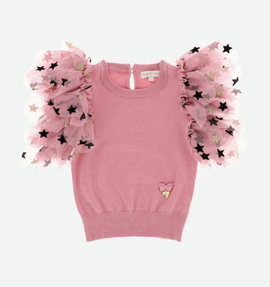 Angel's Face Girls Nakita Star Knitted Top In Tea Rose | HONEYPIEKIDS | Kids Boutique Clothing