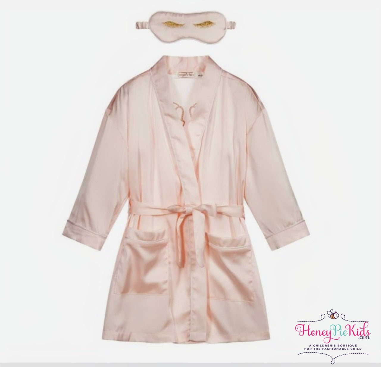 Angel's Face Girls Pink Charlotte Robe and Eye Mask | HONEYPIEKIDS 