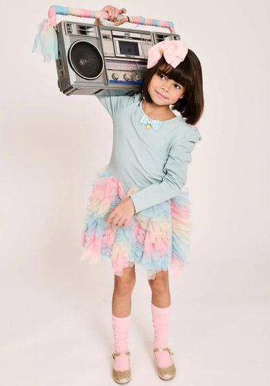 Angel's Face Girls Sal Dress In Duck Egg Pattern | HONEYPIEKIDS | Kids Boutique Clothing