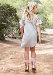 Angel's Face Girls Sally Sweat Dress in Grey | HONEYPIEKIDS 