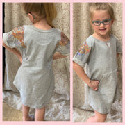 Angel's Face Girls Sally Sweat Dress in Grey | HONEYPIEKIDS 