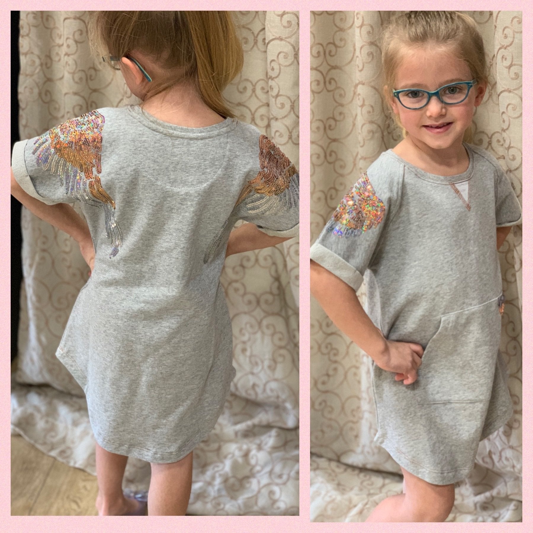 Angel's Face Girls Sally Sweat Dress in Grey | HONEYPIEKIDS 