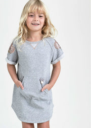 Angel's Face Girls Sally Sweat Dress in Grey | HONEYPIEKIDS 