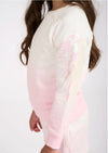 Angel's Face Girls Tamsin Dip Sweatshirt In White and Fairy Pink | HONEYPIEKIDS | 