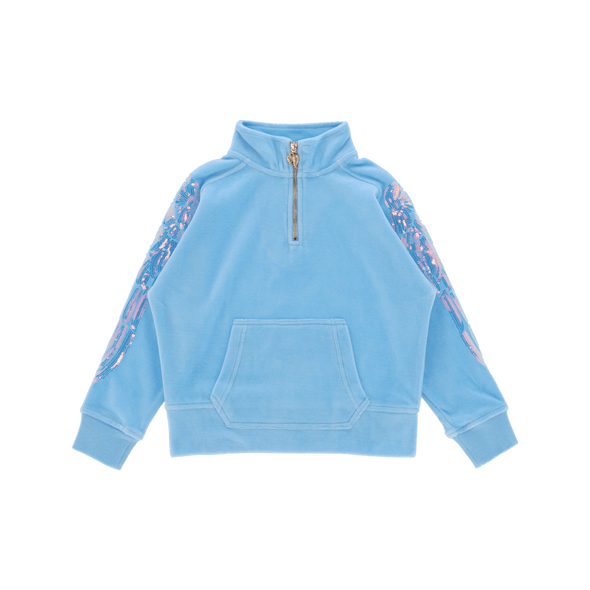 Angel's Face Girls Willow Zip Sweatshirt In Blue | HONEYPIEKIDS | Kids Boutique Clothing
