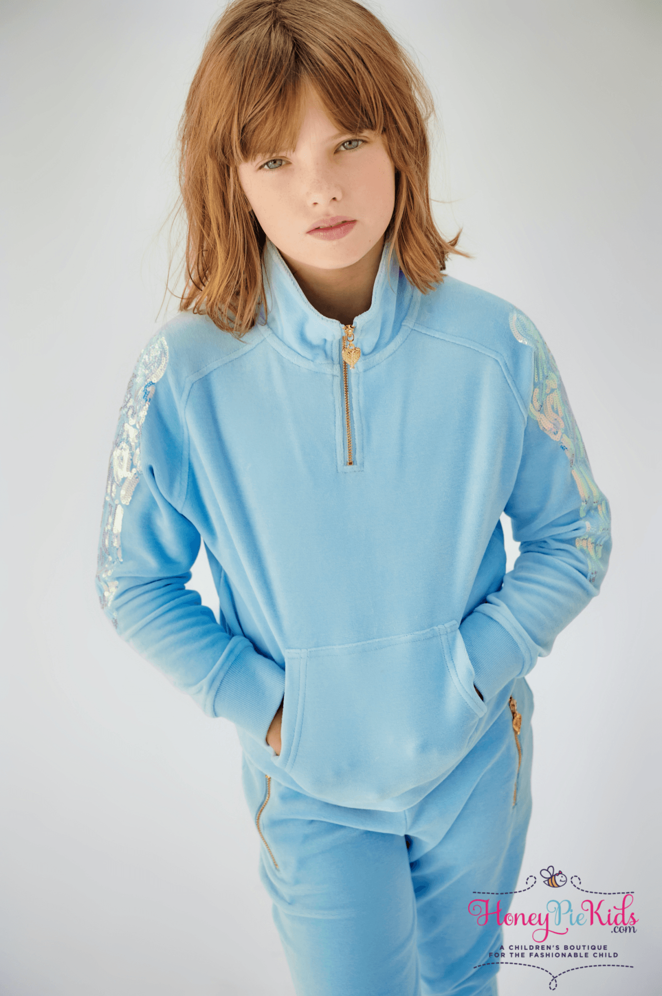 Angel s Face Girls Willow Zip Sweatshirt In Blue HONEYPIEKIDS