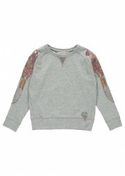 Angel's Face Girls Wings Flo Long Sleeve Sweat Top in Grey Marl | HONEYPIEKIDS 