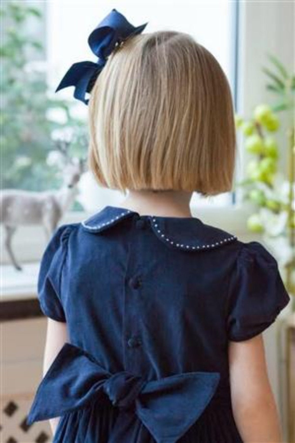 Antoinette Paris ANASTASIA NAVY HAND SMOCKED DRESS | HONEYPIEKIDS 