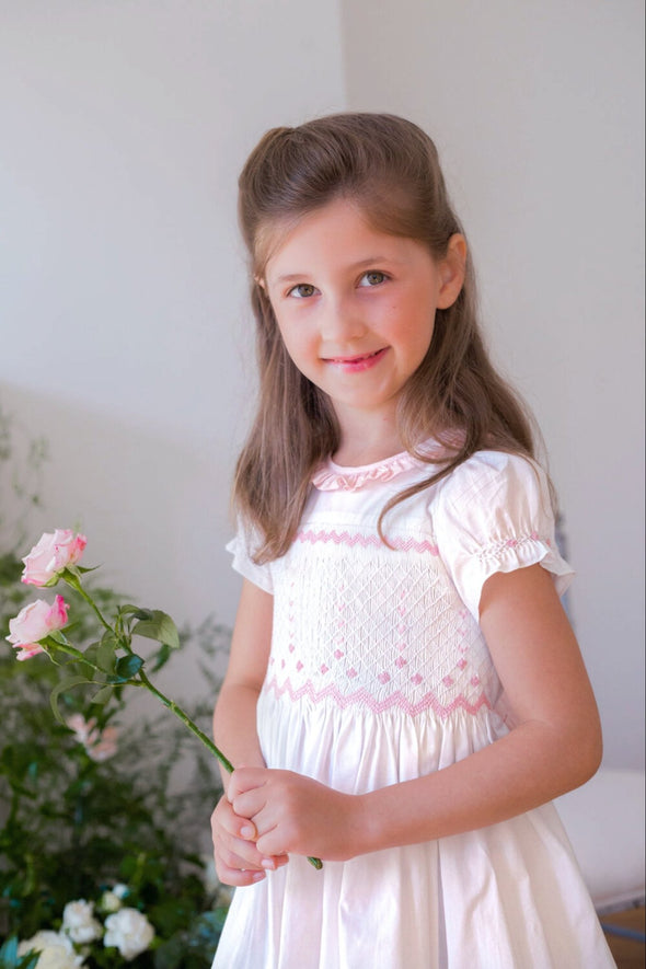 Antoinette Paris Infant & Toddler Valse Pink Hand Smocked Dress | HONEYPIEKIDS