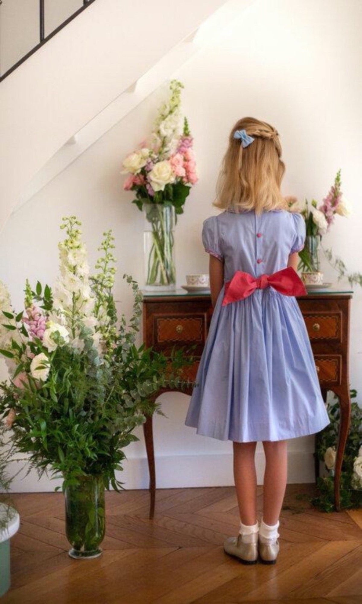 princess smocked dress Princess Charlotte Heirloom Blue Smocked Dress 12M