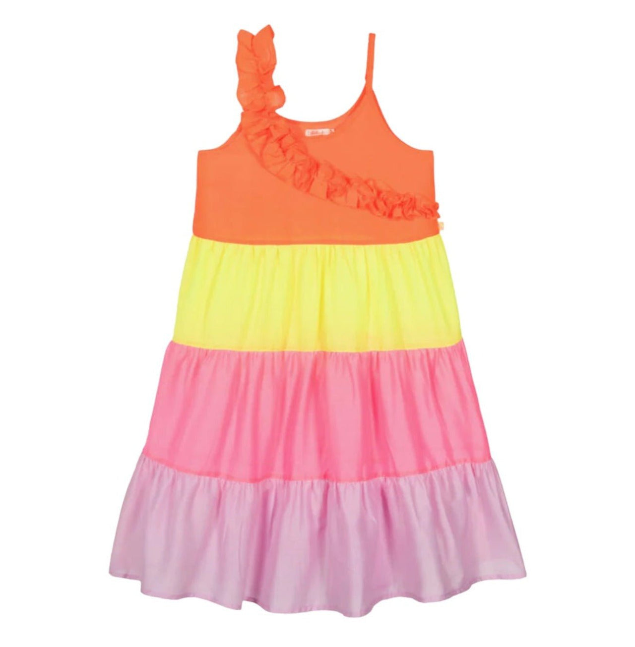 Billieblush Asymmetrical Ruffle Multi Color Sun Dress | HONEYPIEKIDS 