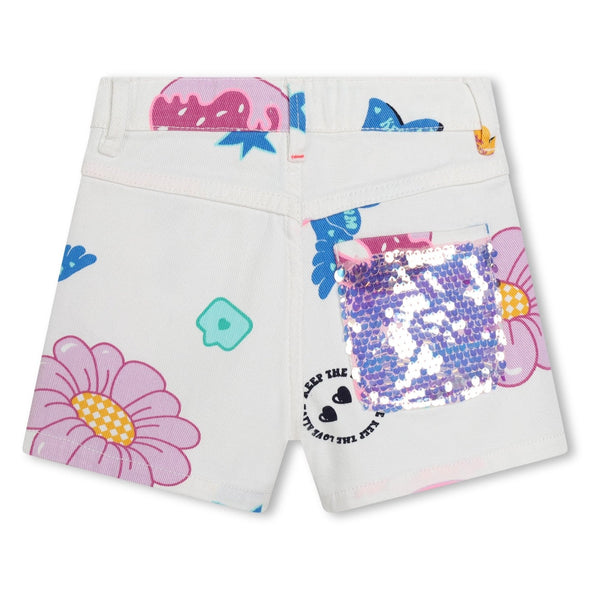 Billieblush Girls Flower Print Twill Shorts | HONEYPIEKIDS