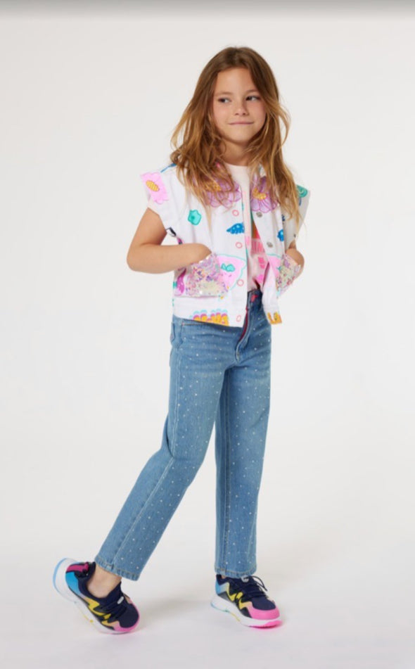 Billieblush Girls Flower Print Twill Vest | HONEYPIEKIDS