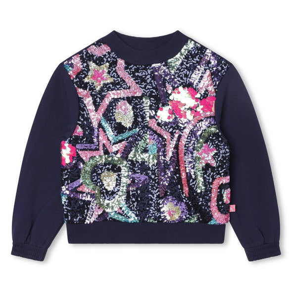 HONEYPIEKIDS | Billieblush Girls Navy Sequin Stars Sweater and Jogger Set