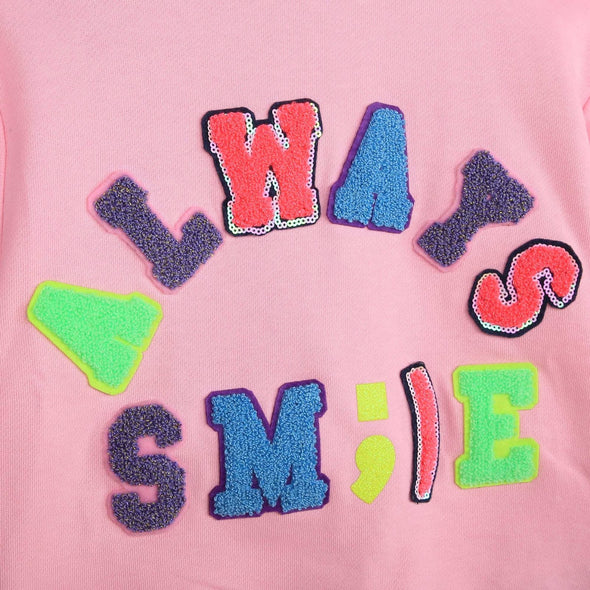 HONEYPIEKIDS | Billieblush Girls Pink ALWAYS SMILE Sweater