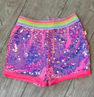 Billieblush Girls Pink Sequin Shorts With Glittered Crown | HONEYPIEKIDS.COM