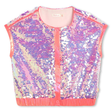 Billieblush Girls Pink Sequin Vest | HONEYPIEKIDS.COM