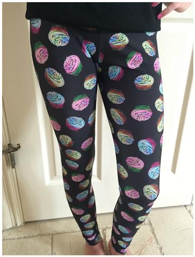 Black Cupcake Printed Leggings | HONEYPIEKIDS 