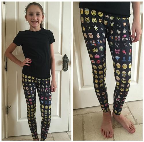 Black Emoji Leggings | HONEYPIEKIDS 