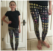 Black Emoji Leggings | HONEYPIEKIDS 