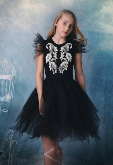 Ooh La La Couture Black Imperial Dress | HONEYPIEKIDS | Kids Boutique Clothing
