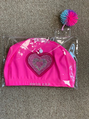 Bling2o Girls Pink Heart Swim Cap | HONEYPIEKIDS 
