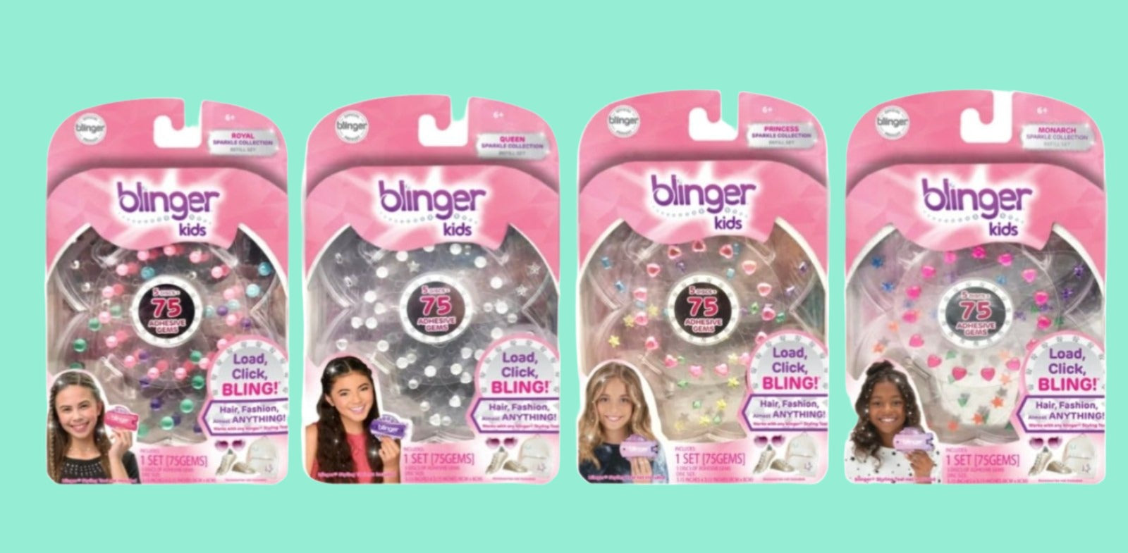 NEW* Blinger Kids Dazzling Collection Starter Kit with 75 Gems