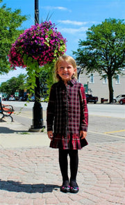 Blu & Blue Girls Red Plaid Long Sleeve Luna Dress | HONEYPIEKIDS 