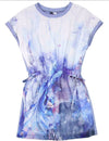 3Pommes Girls Blue Sea Life Print Short Sleeve Dress | HONEYPIEKIDS | Kids Boutique Clothing