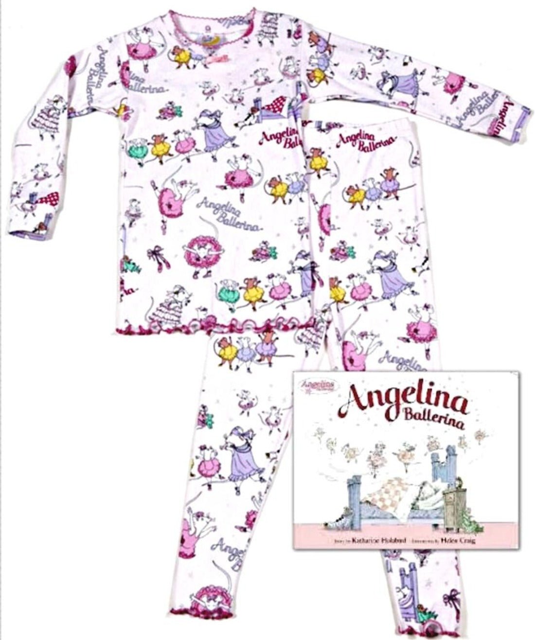 Books to Bed Angelina Ballerina Pajamas and Book Set | HONEYPIEKIDS 