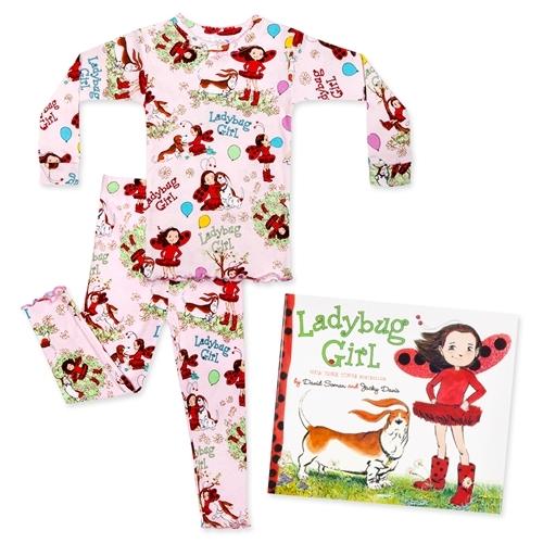 Books to Bed LadyBug Girl Pajamas and Book | HONEYPIEKIDS 