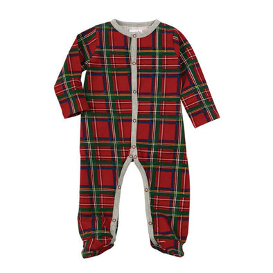 Infant Red Tartan Plaid Footed Sleeper Pajamas | HONEYPIEKIDS | Kids Boutique Clothing