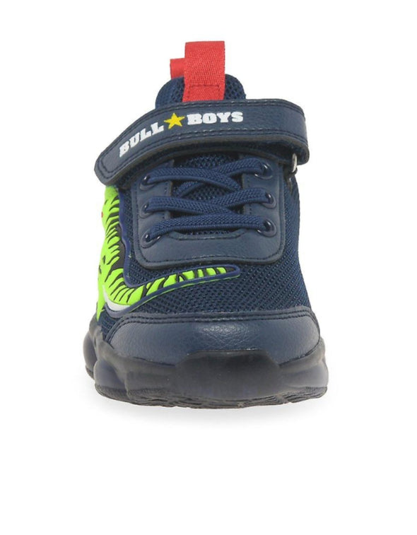 Bull BOYS Light Up Navy and Red Dinosaur Sneakers | HONEYPIEKIDS | Kids Boutique Clothing