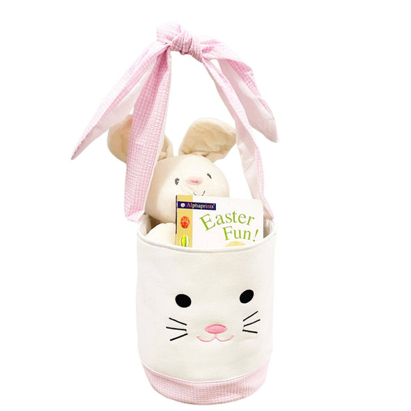 Bunny Seersucker Tie Up Easter Basket - 3 colors | HONEYPIEKIDS.COM