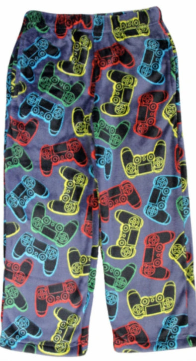 Candy Pink Boys Fleece Pajama Pants in Gamer Pattern | HONEYPIEKIDS | Kids Boutique Clothing