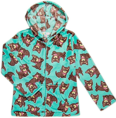 Candy Pink Fleece Zip Up Hooded Bandana Dog Jacket | HONEYPIEKIDS | Kids Boutique Clothing
