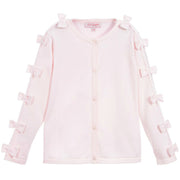 Lili Gaufrette Infant to Youth Girls Pink Knit Bow Cardigan | HONEYPIEKIDS 