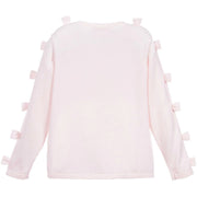 Lili Gaufrette Infant to Youth Girls Pink Knit Bow Cardigan | HONEYPIEKIDS 