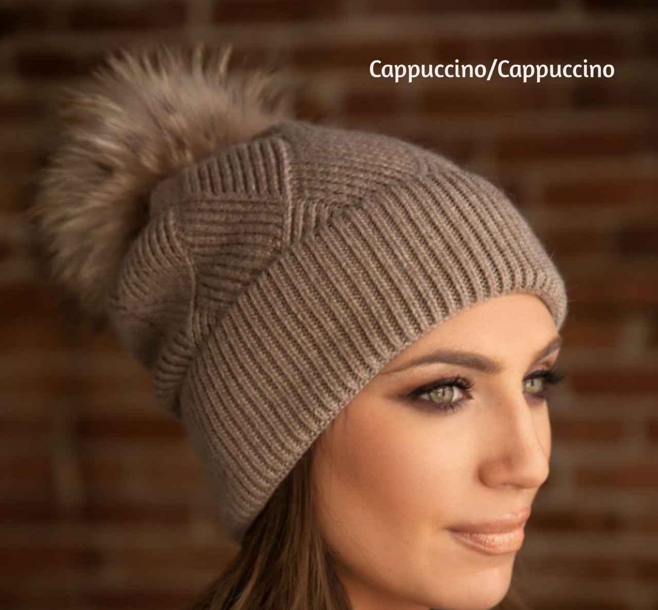 Cashmere Cuff Slouch Kids and Adults Fur Pom Hats | HONEYPIEKIDS 
