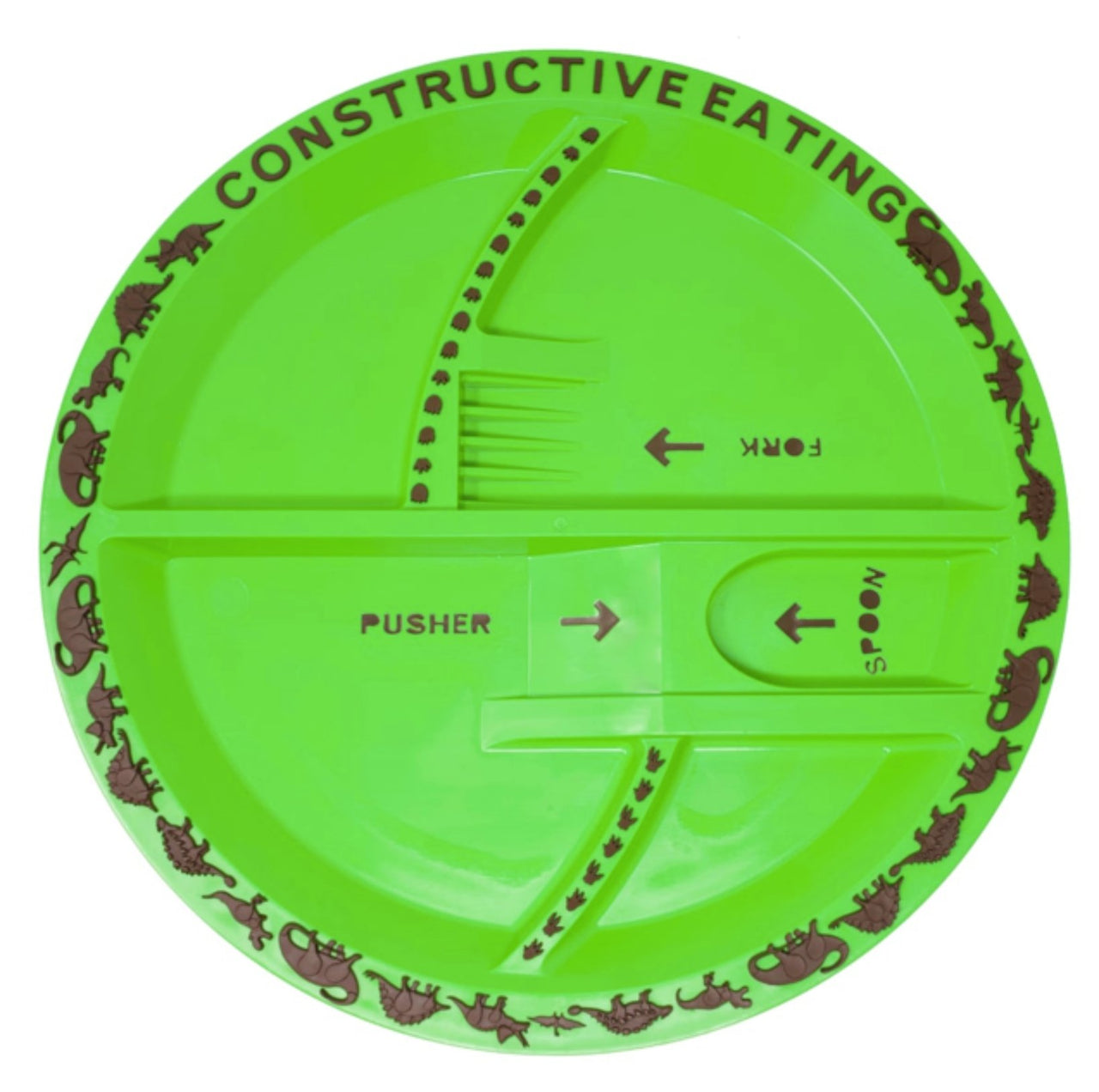 Constructive Eating Little Boys DINOSAUR Plate & Utensils Set | HONEYPIEKIDS 