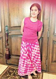 Cupcakes and Pastries Girls Palazzo Pants in Fuchsia Tie Dye | HONEYPIEKIDS 