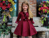 David Charles London Girls Wine Jeweled Button Dress | HONEYPIEKIDS | Kids Boutique Clothing