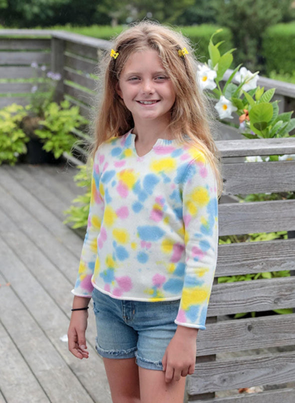 Design History Girls Tie-Dye Crewneck Sweater | HONEYPIEKIDS | Kids Boutique Clothing